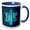 Blue/White, variant on 3drose, Star Shaped Geometric Element Filled with Glittering Blue Texture, 11oz Mug