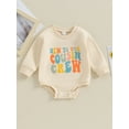 thumbnail image 2 of Bagilaanoe Newborn Baby Girl Boy Oversized Romper Sweatshirt Long Sleeve Bodysuits Letter Print Pullover 3M 6M 12M 18M Infant Casual Tee Tops, 2 of 7