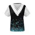 thumbnail image 4 of Odbmxy Summer Blouse Women Short Sleeve Lace Womens Plus Size Tops Graphic Casual Loose Shiny Holiday Tops, 4 of 5