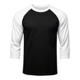 thumbnail image 5 of Dresfit Baseball Tee for Men Crew Neck 3/4 Sleeve Raglan Shirts 2026 Breathable Vintage Tops Lightweight Colorblock Lightweight Athletic T Shirts White, 5 of 6