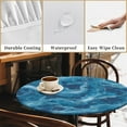 thumbnail image 4 of Round Fitted Tablecloth with Elastic Edge Design Table Cover Waterproof Stain-Resistant Wipeable Table Cloth Best for 38"-42" Round Tables Blue, 4 of 4