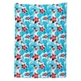 thumbnail image 3 of Ambesonne Luau Tablecloth Rectangular Table Cover, Island Vegetation Leaves, 60"x84", Sky Blue and Vermilion, 3 of 4