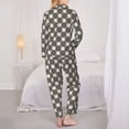thumbnail image 6 of Wukai Daisy Plaid Black Print Women's Pajama Set - Soft Long Sleeve Sleepwear for Comfort and Style-Medium, 6 of 9