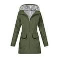 thumbnail image 2 of jtjvou Women Light Rain Jacket Waterproof Active Outdoor Trench Raincoat with Hood Lightweight Plus Size for Girls Green L, 2 of 9