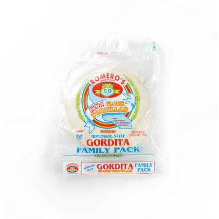 Romero's Premium Quality Homemade Style Gordita Flour Tortillas Family Pack, 18 Count, 39 oz Bag