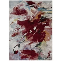 Modway Blume Abstract Floral 4x6 Area Rug in Multicolored