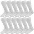 thumbnail image 3 of Falari Diabetic Crew Socks, 12 Pairs, Physician Approved for Men and Women, Blood Circulation Support, Edema Relief 10-13 White, 3 of 6