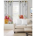 thumbnail image 2 of Pink Yellow Floral Blackout Curtains for Bedroom Living Room Darkening Curtains 84 Inch Length 2 Panels Set Spring Flowers Elegant Botanical Window Curtain Window Treatment Grommet Drapes 42"x84", 2 of 9
