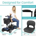 thumbnail image 5 of Vive 4 Wheel Battery Powered Mobility Scooter - Electric Transport Chair- Compact Heavy Duty Mobile for Travel, Adults, Elderly with Basket and Charger Included, Blue, 5 of 12