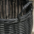 thumbnail image 5 of Lucius Round Resin Woven Wicker Basket with Handles - 13" x 13" x 13" - Black - For Clothes, Towels, Toys, Magazines Storage and Home Decoration, 5 of 6