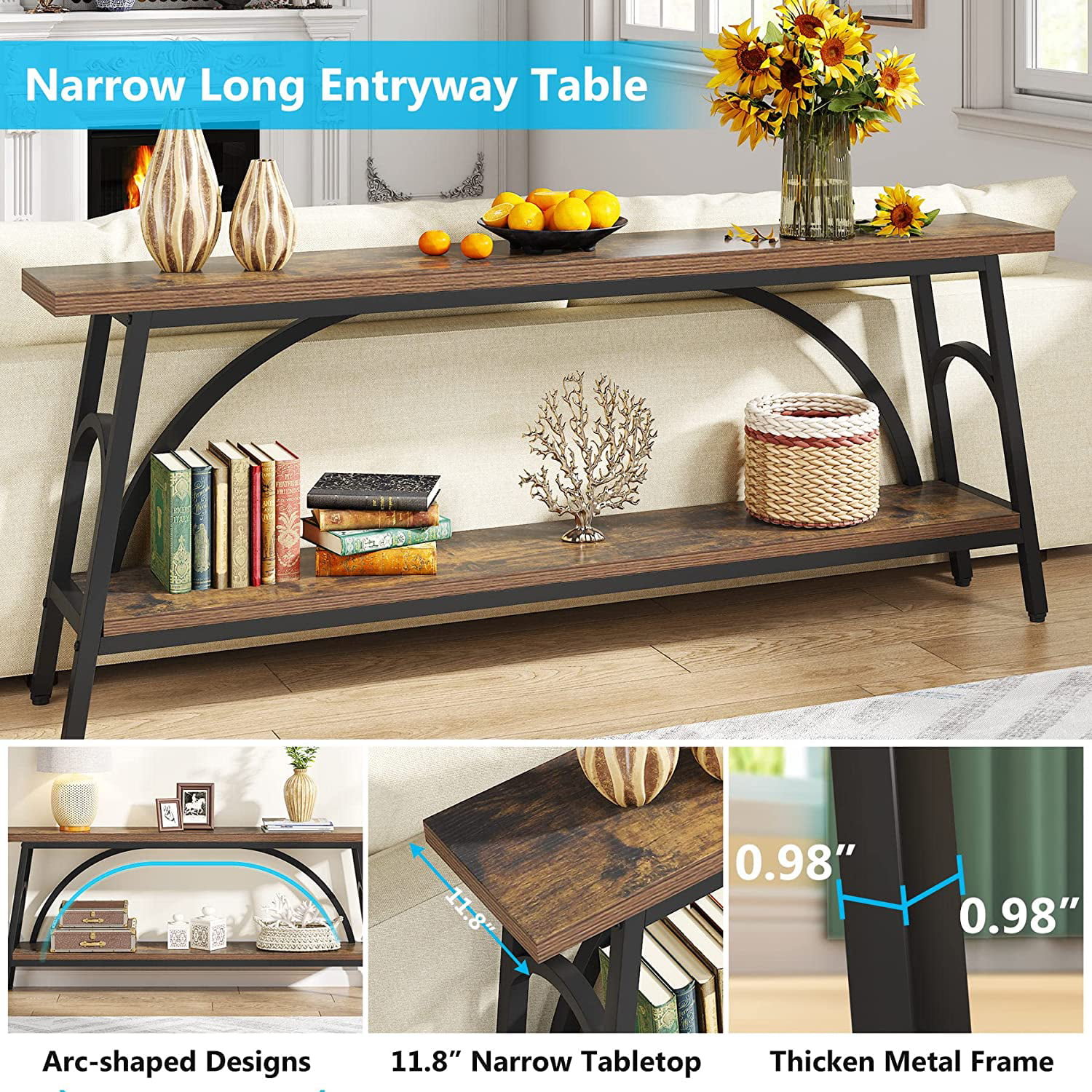 Amish Sundance French Country Narrow Entryway Table