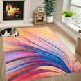 thumbnail image 6 of GlowSol 8' x 10' Area Rug Modern Washable Abstract Rug Soft Low Pile Non Slip Rugs for Living Room Bedroom, Blue/Pink/Multi, 6 of 7
