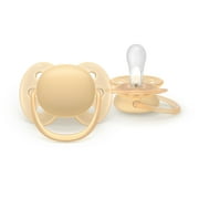 Philips Avent Ultra Soft Pacifier 6-18M, Beige / Pastel Warm Green, 2 Pack, SCF091/45