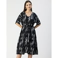 thumbnail image 2 of Moomaya V Neck Short Sleeve Printed Rayon Dress - Women's Trendy Summer Dress, 2 of 9