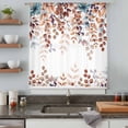 thumbnail image 5 of Brown Eucalyptus Fall Sheer Curtains 54 Inches Long, Botanical Weeping Leaves Pastoral Light Filering Curtains, Breathable Simi Curtain Privacy Drapes for Kitchen Bathroom Small Window Treatment, 5 of 9
