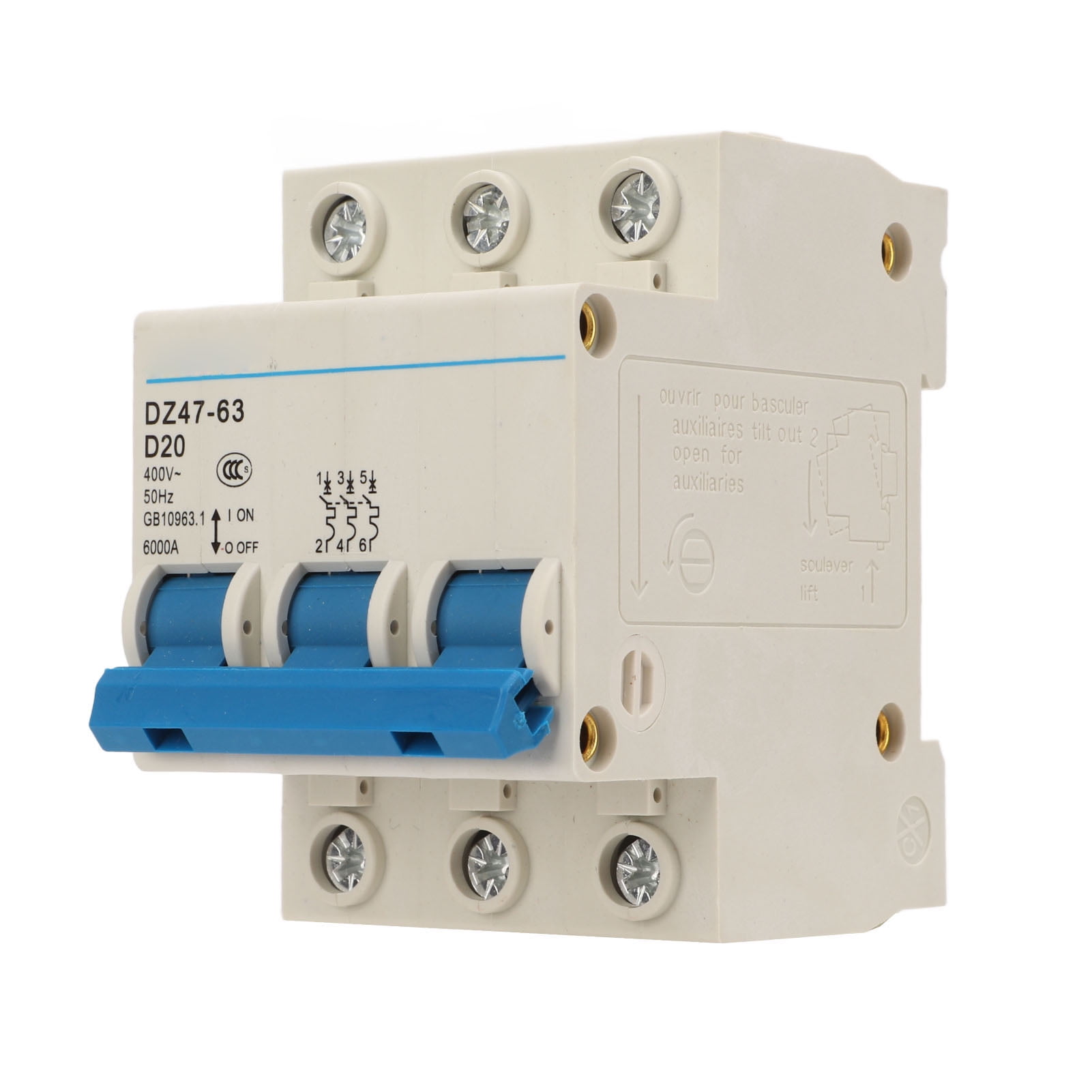 Miniature Circuit Breaker, Pa66 3P Circuit Breaker Breaking Capacity
