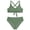 1-Green123, variant on Girls Swimsuit Crisscross Tie Back Bikini Set Two Piece Bathing Suit, Sizes 7-16Y
