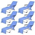 thumbnail image 1 of Muka 6 PCS Microfiber Terry Cloth Beach Pool Lounge Chair Cover Convenient Pocket, 29" x 83"-Blue, 1 of 5