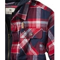 thumbnail image 4 of Legendary Whitetails Mens Standard Maplewood Hooded Shirt Jacket, Red Rover Plaid, Large, 4 of 5