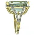 thumbnail image 3 of 10K Yellow Gold Natural Diamond Green Amethyst Ring Emerald-cut 18x13mm, size 7.5, 3 of 3