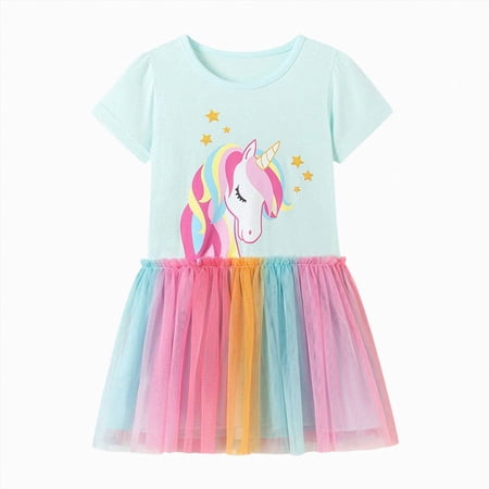 Gubotare Little Girls Summer Dresses Girl s Floral Summer Dress Ruffle Shirred High Waist Ruched Sweetheart A Line Spring Dress 5T (Pink 5 Years)
