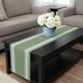 thumbnail image 4 of Dark Sage Green Table Runner 70 Inches Long, Farmhouse Sage Green White Striped Kitchen Coffee Dining Table Decoration for Home Party Birthday Wedding Home Decor 13x70 Inches, 4 of 8
