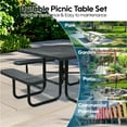 thumbnail image 7 of Bstjewey 46" Waterproof Square Metal Picnic Table for 8 Person,Black, 7 of 7