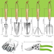 WORKPRO Garden Tools Set, 7 Piece Stainless Steel Heavy Duty Gardening Tools with Wooden Handle