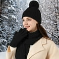 thumbnail image 4 of Winter Hat Scarf Gloves Set for Women & Men - 3-in-1 Warm Knit Beanie Touchscreen Gloves Long Scarf - Acrylic Stretchy One Size Fits Most - Perfect Christmas Gift for Her Him, 4 of 6