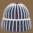 thumbnail image 2 of CoCopeaunts Two-Colors Striped Bucket Hat Color Knitted Fisherman Cap Warm Thickening Fashion Casual Women's Autumn Winter Hats, 2 of 8