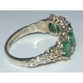 thumbnail image 4 of LBG British Made 18k White Gold Natural Emerald Womens Eternity Ring - 33 size options - Size 9.75, 4 of 7