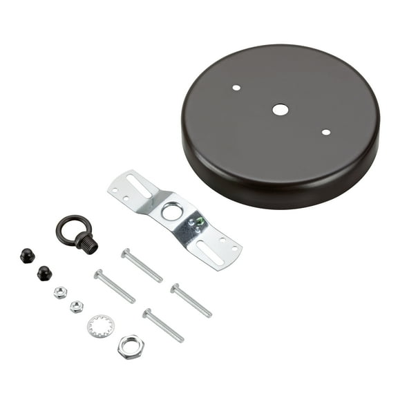 Aspen Creative 21505-11 Oil Rubbed Bronze Contemporary Chandelier Fixture Canopy Kit, 5-1/8" Diameter with Loop, 7/16" Center Hole