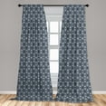 thumbnail image 5 of Ambesonne Geometric Curtains, Eastern Japanese Tile, Pair of 28"x95", Charcoal Grey Dark Blue, 5 of 5