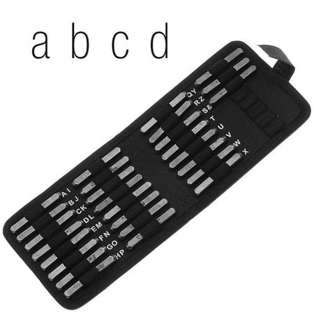 - 27 Piece Lowercase Gothic Font Alphabet Metal Punch Set - 3mm Characters