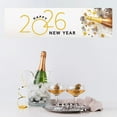thumbnail image 4 of Koyal Wholesale 47x13 Happy New Year Banner Disco Balls Champagne Black Gold NYE Décor, 4 of 4