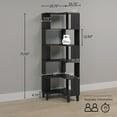 thumbnail image 3 of Nordik 71.5" Extra Tall Corner Bookshelf with Storage, Bookcase for Living Room, Black, 3 of 12