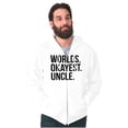 thumbnail image 4 of Worlds Okayest Uncle Niece Nephew Fun Men's Big & Tall Graphic Zip Up Hoodie Brisco Brands 3X, 4 of 5
