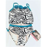 Flapdoodles Girl's 2 Pieces Swimwear Tankini Set, Size 4, Zebra Print