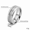 thumbnail image 3 of 8mm Men Classic Fashion Tungsten Carbide Rings Black 14K White Gold Inlay Meteorite Ring Couple Accessories Jewelry, 3 of 7