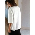 thumbnail image 5 of Prettady Womens Oversized T Shirts Loose Fit Crewneck Short Sleeve Tops Summer Casual Blouse Y2K 2025 Basic Tee Beach White L, 5 of 7