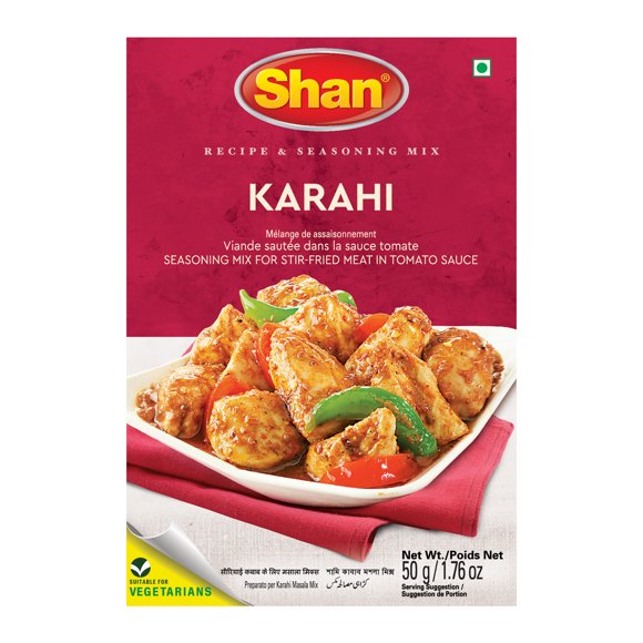 Shan Karahi Seasoning Mix 50g | Authentic Indian Curry Masala for Spicy Chicken & Meat Dishes | Easy to Use Spice Packets for Flavorful Karahi Recipes| Perfect for Gravy & Marinade |