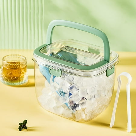

Callipe 5 L Ice Bucket with Lid And Tongs Sealed Container for Parties Camping Barbecue Portable Wine Chiller Transparent Plastic Bin for Cocktail Freezer Large Capacity Ice Storage Bin