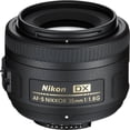 thumbnail image 2 of Nikon 35mm f/1.8 G DX AF-S Nikkor Lens with 3 UV/CPL/ND8 Filters + Case + Kit for D3200, D3300, D5300, D5500, D7100, D7200 Cameras, 2 of 6