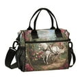 thumbnail image 2 of BZSMCE Lunch Bag Creative White Horse Flowers Cooler bag with Shoulder Strap, 2 of 6