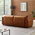 thumbnail image 5 of Maner Mid-Century Modern Luxury Living Room Couch in Cognac Tan Leather, 5 of 6