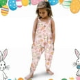 thumbnail image 2 of XXWXYD Toddler Girls Easter Overalls Bunny Print Jumpsuit Cute Sleeveless Suspender Pants Playdate Romper Spring Holiday Photoshoot Soft Jumpsuit, 2 of 5