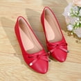thumbnail image 7 of oqasdz Women Casual Shoes Slip On Low Heel Pointed Toe Ballet Shoes with Bow Design Comfort Wedding Solid Color Trendy Dressy Shoes Summer Outdoor, 7 of 7