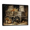thumbnail image 2 of Designart "Of Flowers Grey Old Cart in Tranquil Beauty I" Old American Cart Floater Framed Canvas Art Print, 2 of 7