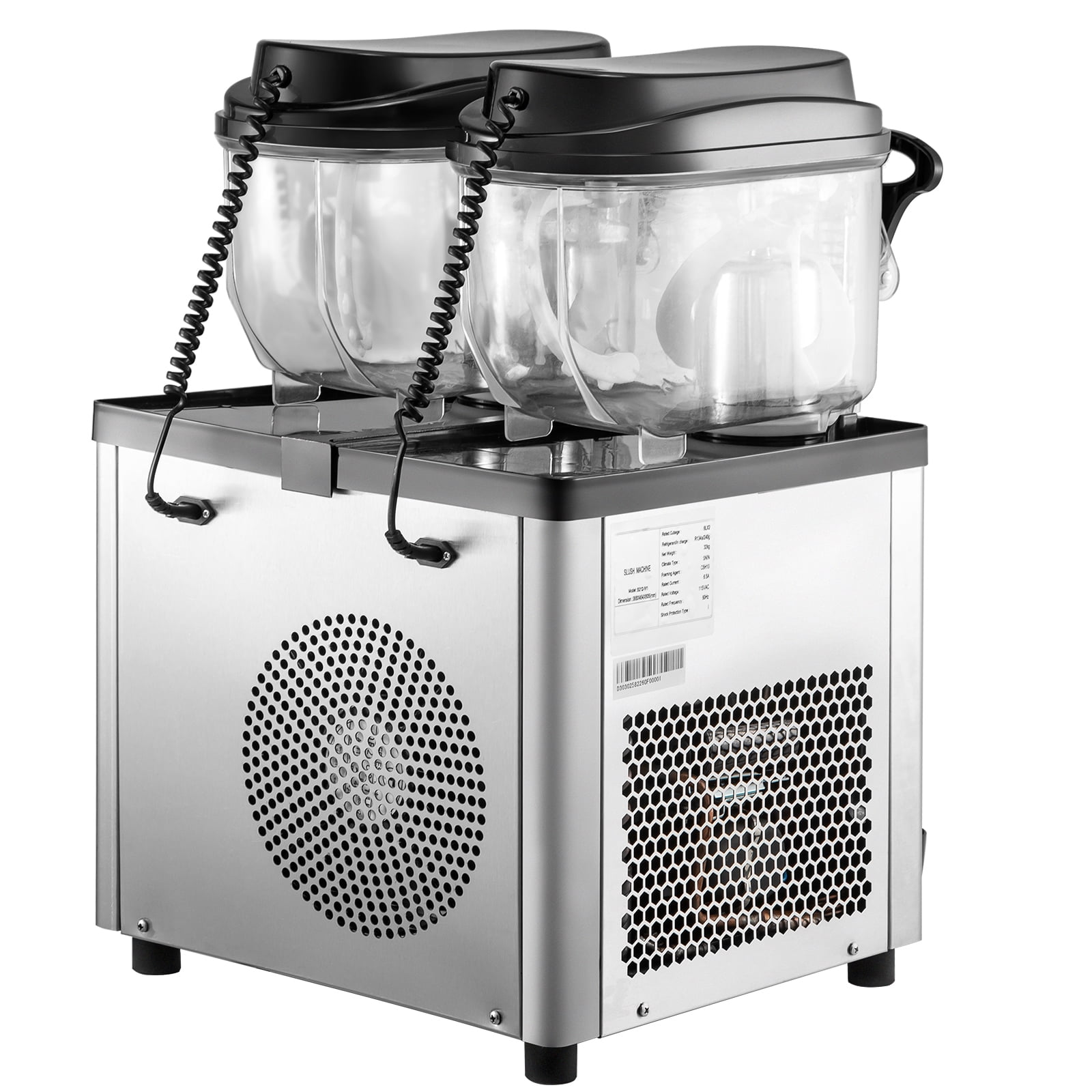 VEVOR Commercial Slushy Machine, 6 L x 2 Tanks 50 Cups, 400W 110V, Stainless Steel Margarita Smoothie Frozen Drink Maker, Slushie Machine Perfect for Cafes Restaurants Bars and Home Use