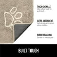 thumbnail image 2 of GORILLA GRIP Ultra Absorbent Grippy Doormat for Muddy Dog Paws, Machine Washable Soak Stopper Rugs Cleaner Floors, Bed Mat for Dirty Dogs, Indoor Door Rug Pet Bed Mats 30x18 Paw Beige Ivory, 2 of 9